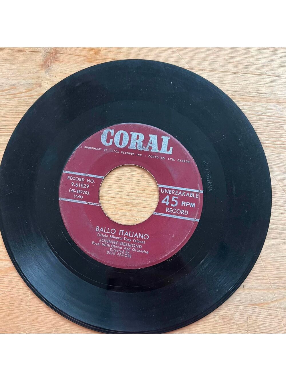 Johnny Desmond - Ballo Italiano/Sixteen Tons 45rpm VG+ R07